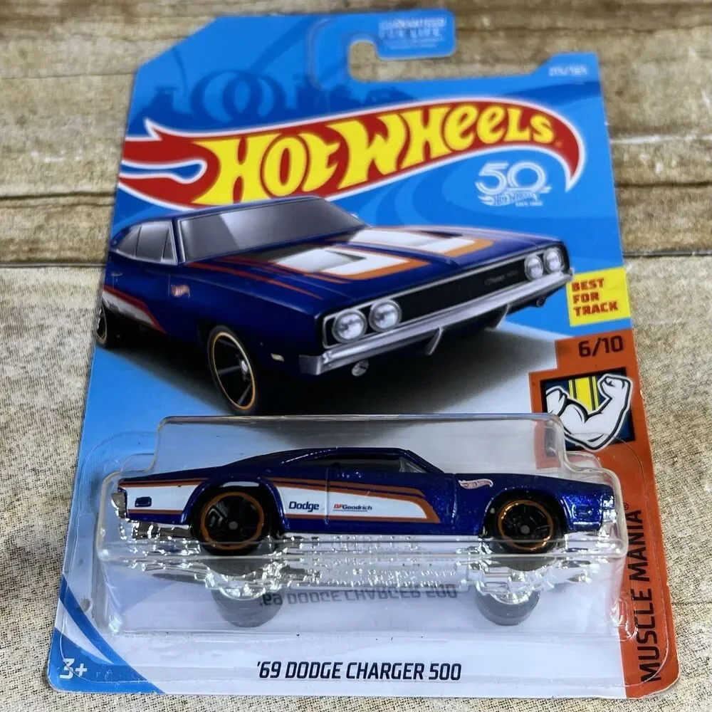 Hot Wheels 50th Anniversary 69 Dodge Charger 500 Blue Muscle Mania 215/365 FKB08